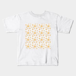 Gold Christmas Stars Pattern Kids T-Shirt